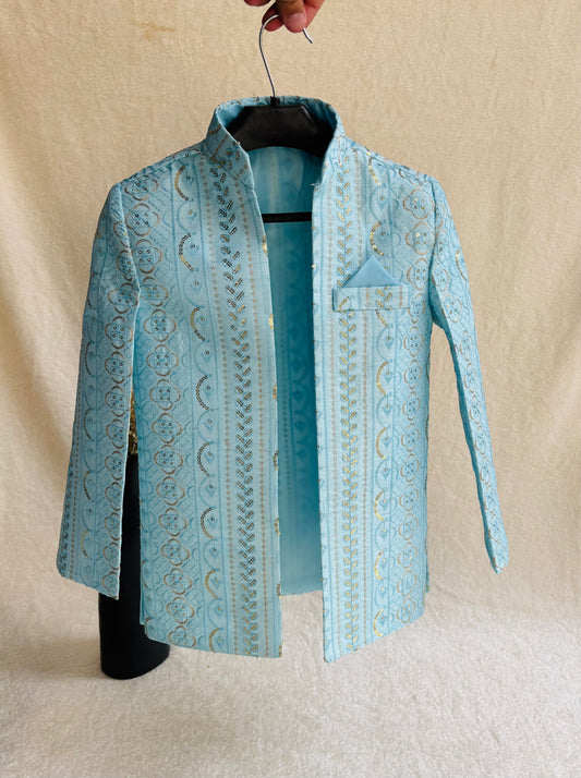Light Blue Front Open Prince Coat