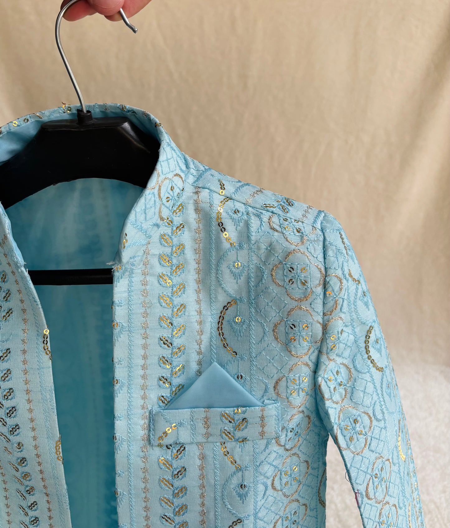 Light Blue Front Open Prince Coat