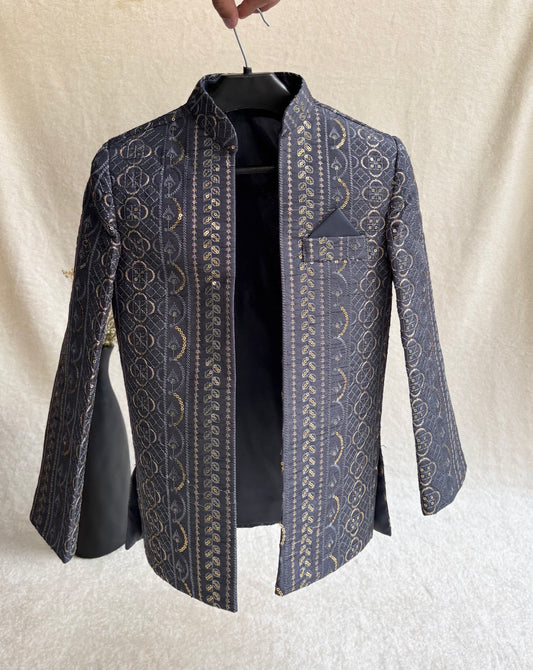 Gray Front Open Prince Coat
