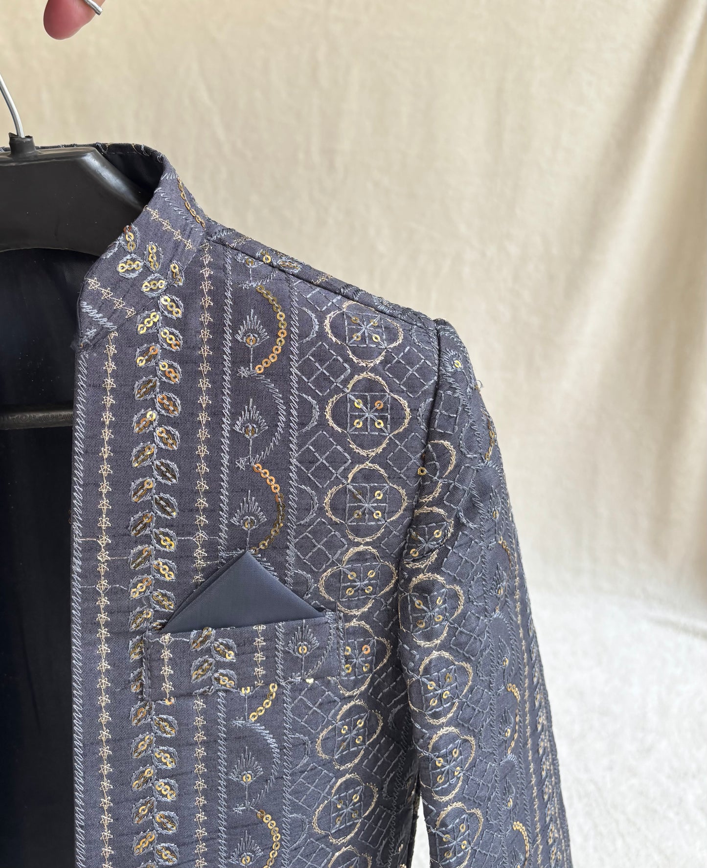 Gray Front Open Prince Coat