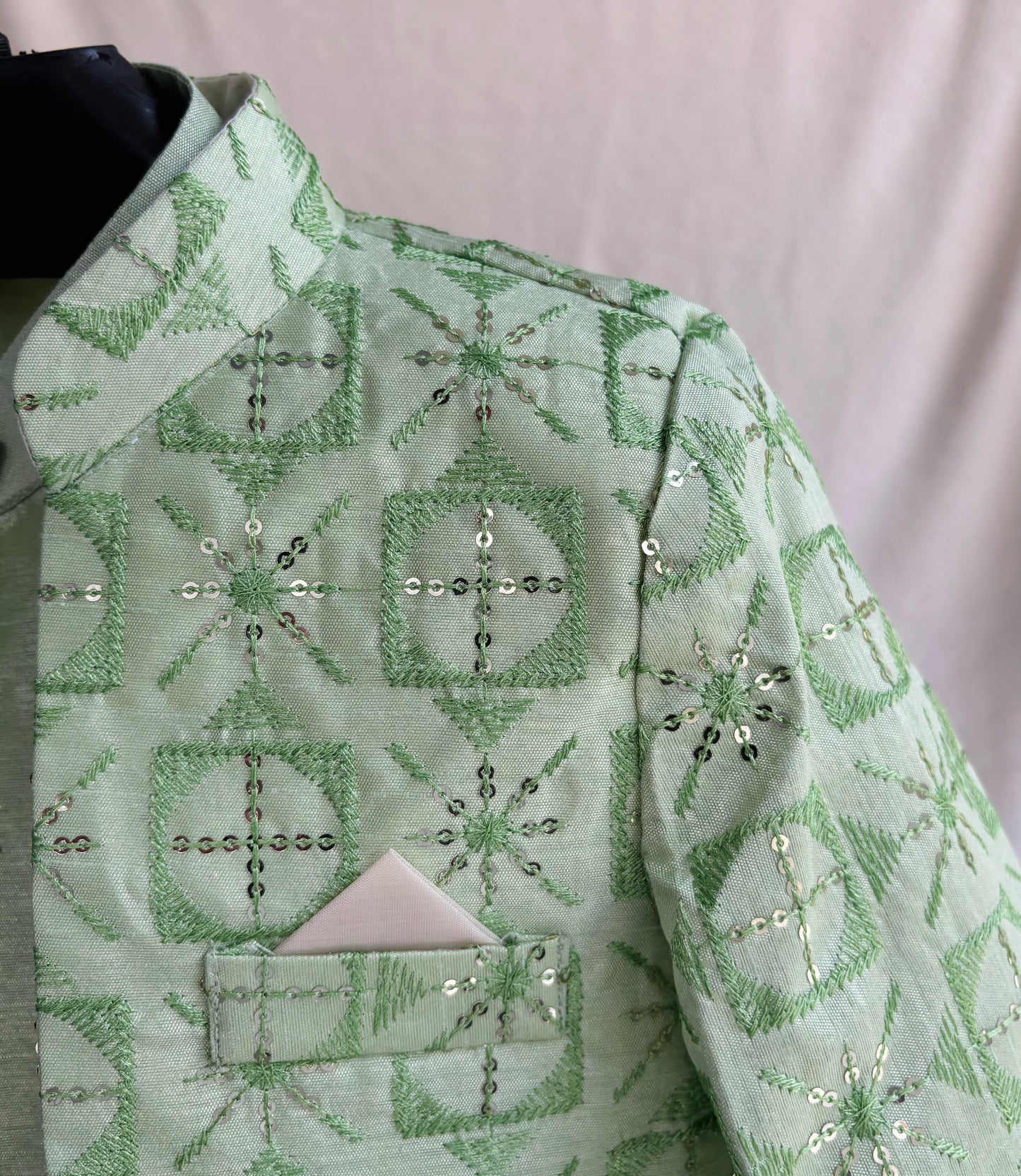 Pistachio Embroidered Sherwani Suit