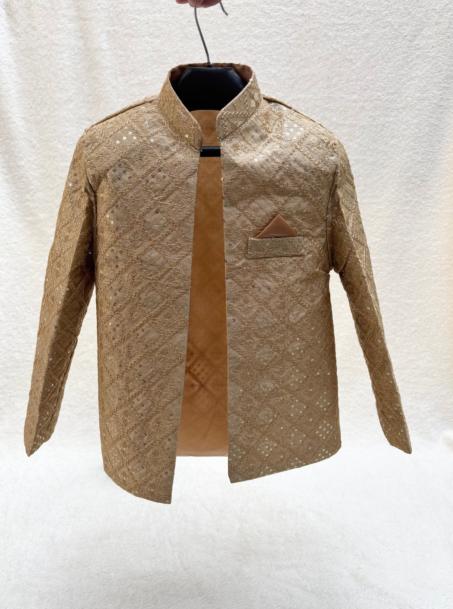 Beige Front Open Prince Coat