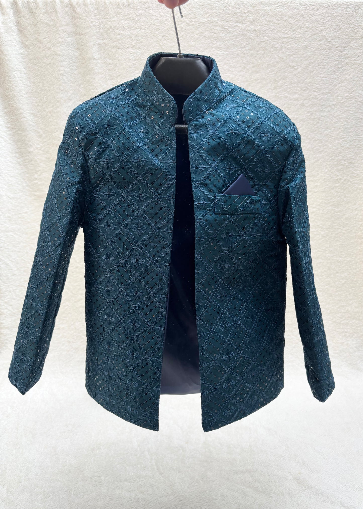 Zinc Blue Front Open Prince Coat