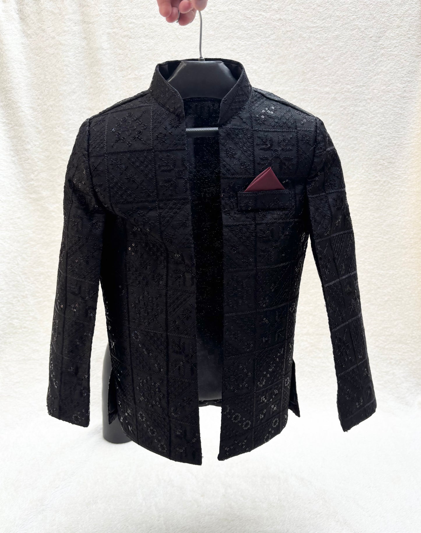Black Front Open Prince Coat (101)