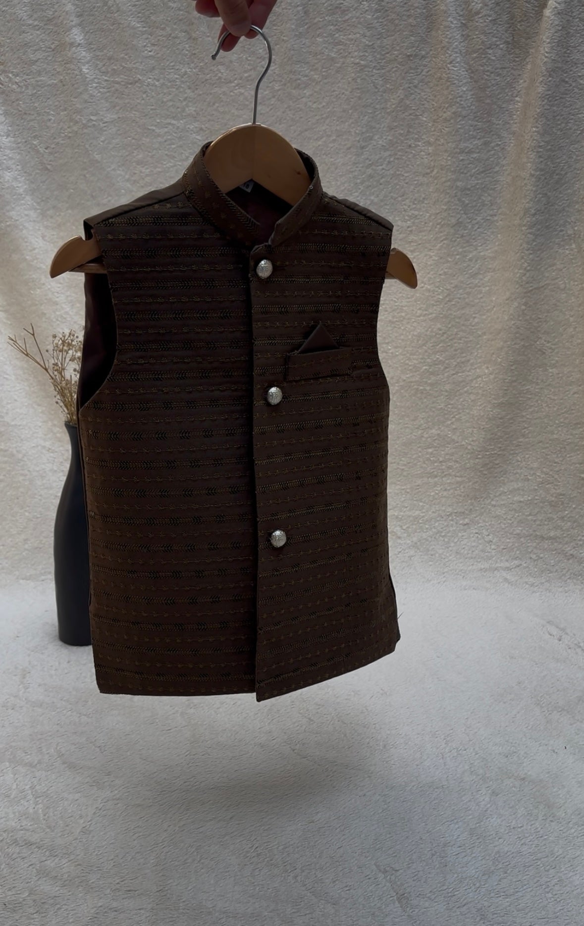 Mehandi Green Embroidered Waistcoat