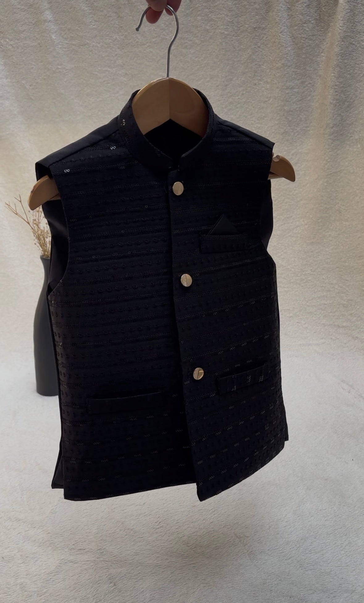 Black Embroidered Waistcoat