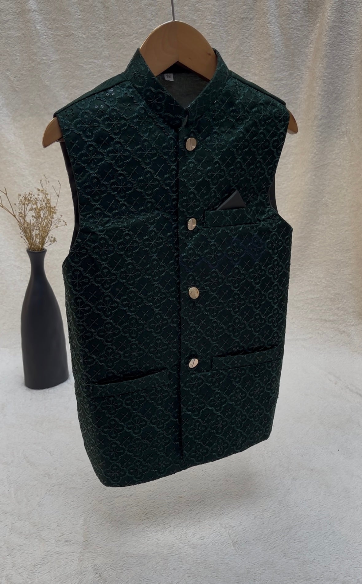 Green Embroidered Waistcoat