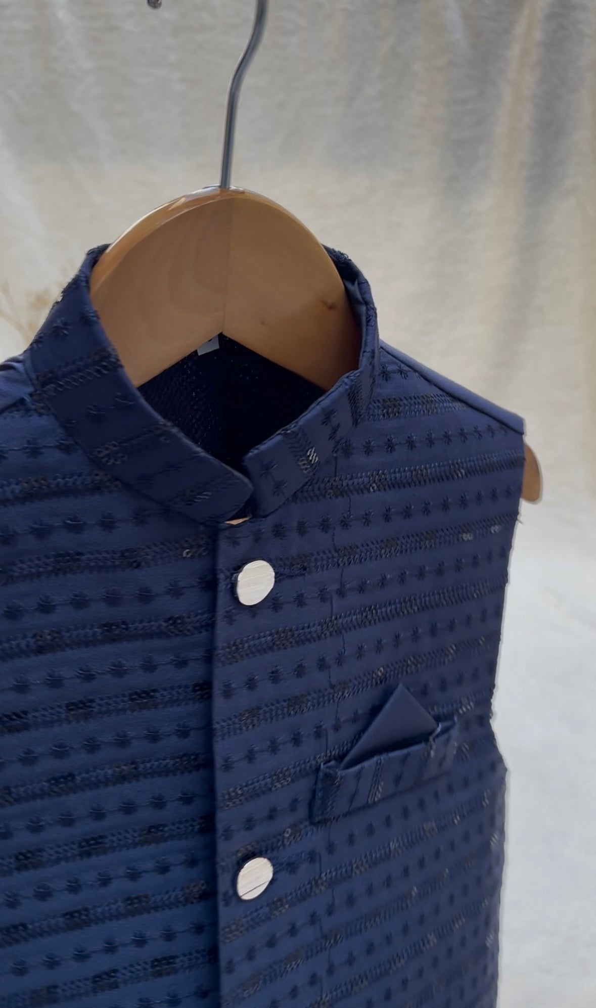 Blue Embroidered Waistcoat
