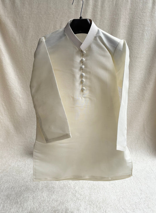 Off-White Embroidered Sherwani Suit (110)
