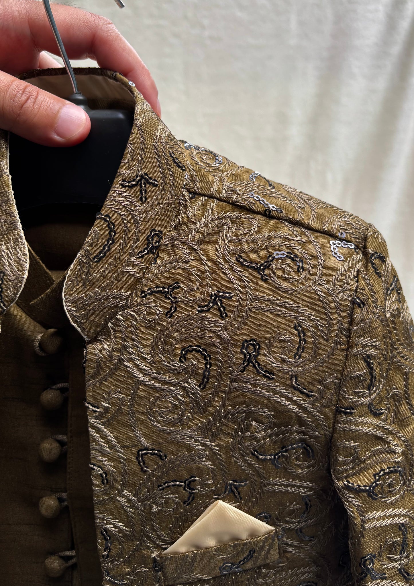 Mehandi Embroidered Sherwani Suit (104)