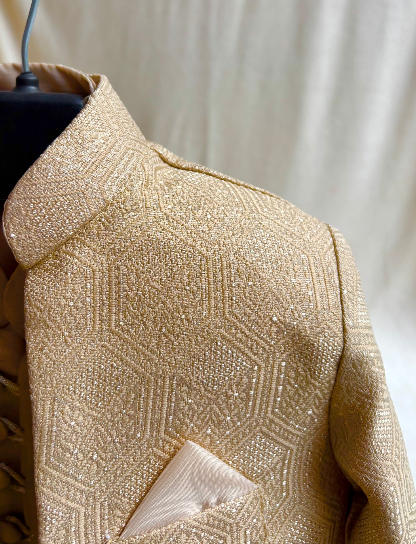 Beige Double Layer Sherwani Suit (101)